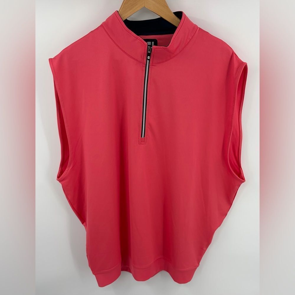 FootJoy men’s half zip jersey performance coral golf vest size XL
